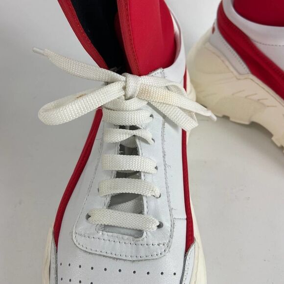 Joshua Sanders Zenith White Red Chunky Fashion Lace Up Sneaker NWB European 38 - Picture 2 of 8